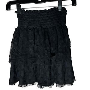 House of Wallace Two Tiered Black Star Skirt Size XS